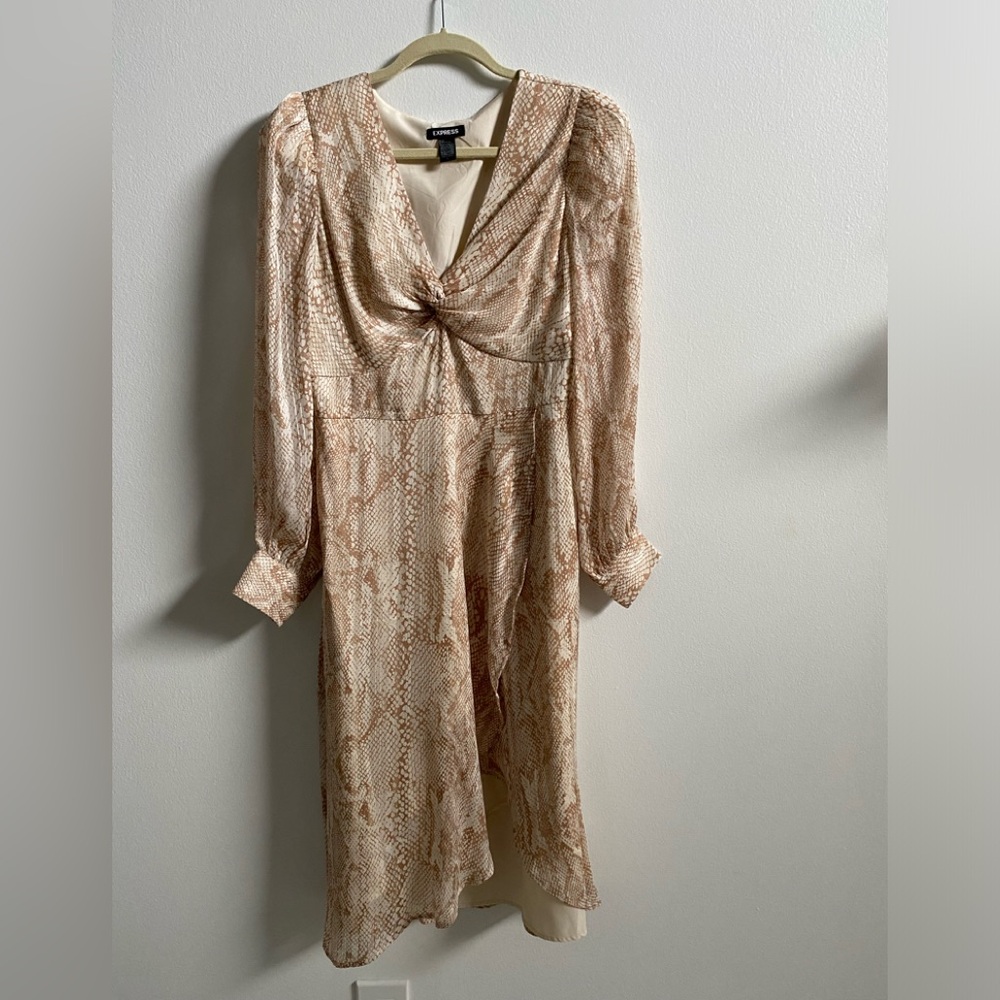 Express Snakeskin Print Midi Dress